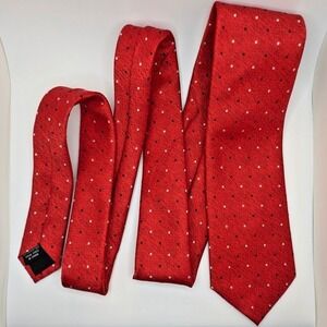 Stacy Adams Tie 60" Red Dot Grid Microfiber Men's Necktie